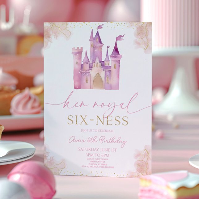Invitación Her Royal Six-Ness Princess 6th Birthday Party (Subido por el creador)