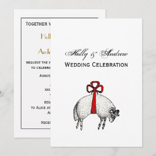 Invitación Heraldic Bang Fleece Ram Sheep Escudo Emblem