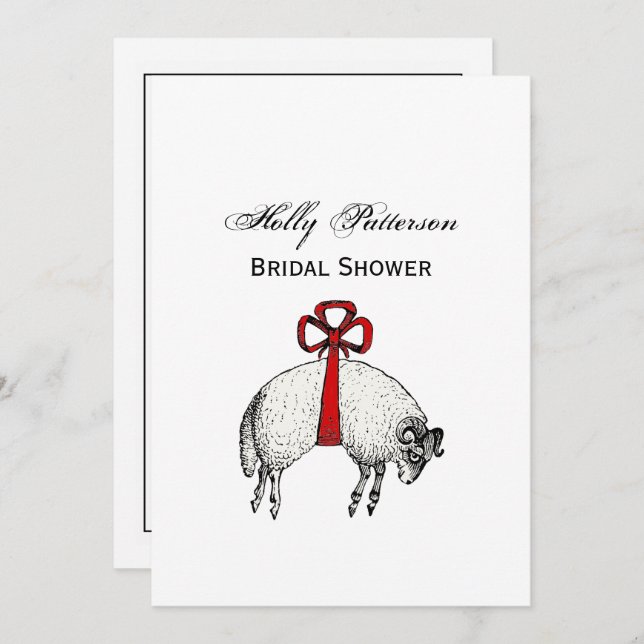 Invitación Heraldic Bang Fleece Ram Sheep Escudo Emblem (Anverso / Reverso)