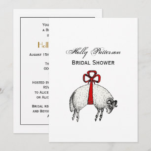 Invitación Heraldic Bang Fleece Ram Sheep Escudo Emblem