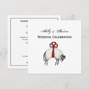 Invitación Heraldic Bang Fleece Ram Sheep Escudo Emblem