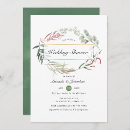 Invitación Herbario Forestal Ducha de Boda Geométrica