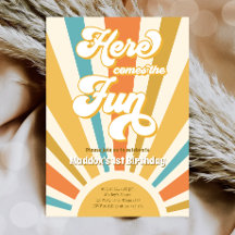 Here Comes The Fun Retro Boho Hippie Boy Birthday 