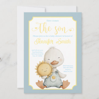 Invitación Here Comes the Son Baby Shower Invitation