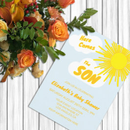 Invitación Here Comes The Son Boy Baby Shower