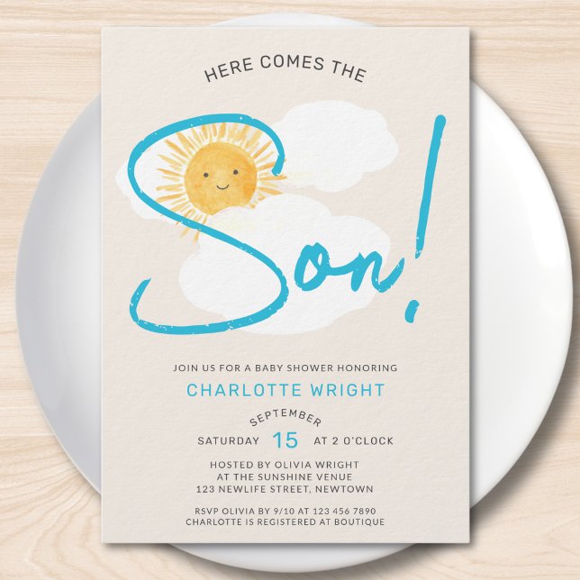 Invitación Here Comes The Son Boy's Baby Shower (Subido por el creador)