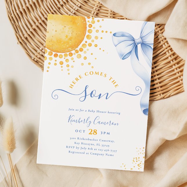 Invitación Here Comes the Son Coquette Baby Shower (Subido por el creador)