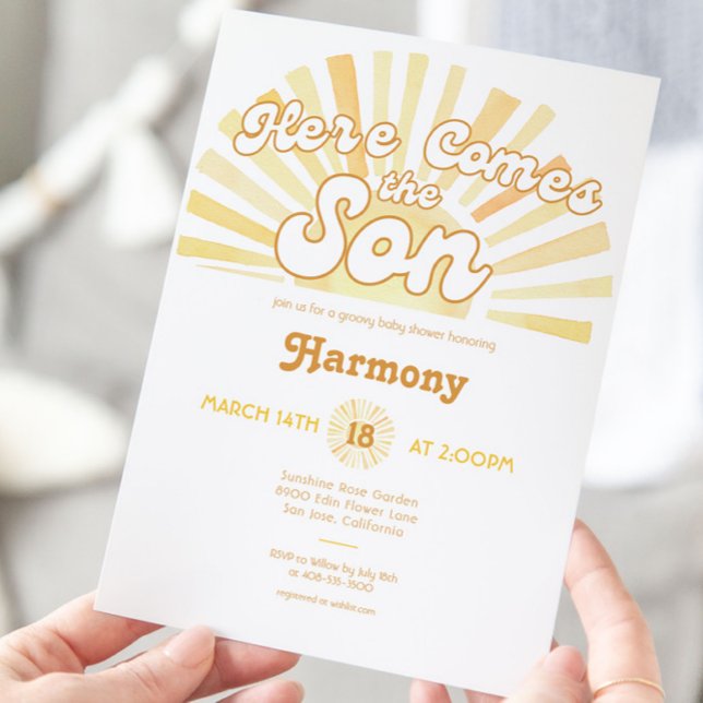 Invitación Here Comes the Son Sunshine Baby Shower (Subido por el creador)