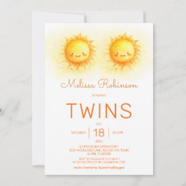 Invitación Here Comes The Son Twins Baby Shower
