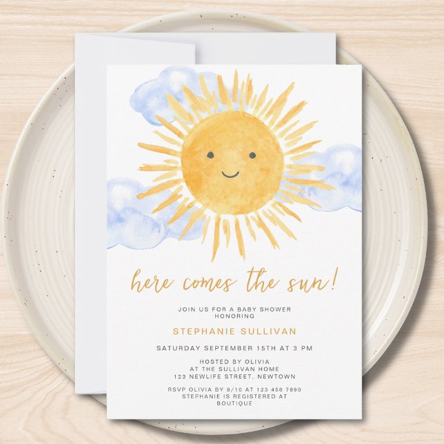 Invitación Here Comes The Sun Boy's Baby Shower (Subido por el creador)