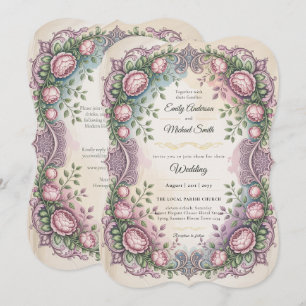Invitación Herencia   Boda Botánica Rococó y Victoriana
