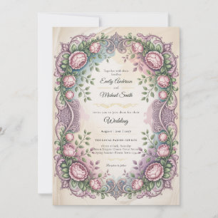 Invitación Herencia Boda Botánica Rococó y Victoriana
