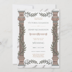 Invitación Herencia Boda Neoclásica Greco-Romana