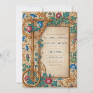 Invitación Herencia Bodas de joyas doradas renacentistas me