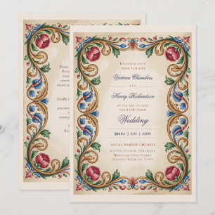 Invitación Herencia   Bodas de joyas doradas renacentistas me
