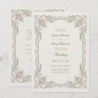 Invitación Herencia | Rosa Eduardiana de Filigrana de Boda
