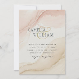 Invitación Heritage Blush Sand Watercolor Modern Wedding