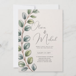 Invitación Heritage Botanical Watercolor Greenery Modern