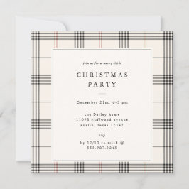 Invitación HERITAGE | Cream Tartan Christmas Party