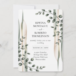Invitación Heritage Modern Botanical Greenery Wedding