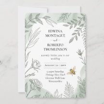 Heritage Sage Botanical Bee Wedding