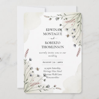 Invitación Heritage Wildflower Meadow Wedding