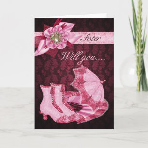 Invitación Hermana dama de honor, ¿será mi dama de honor?