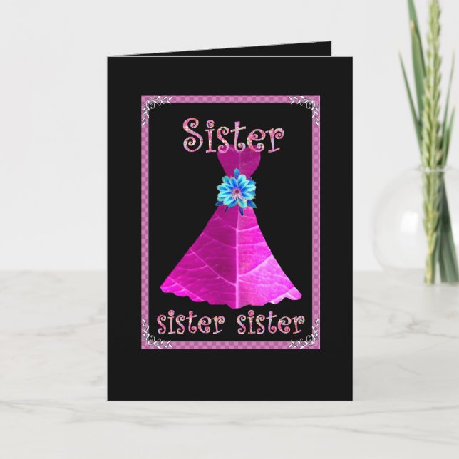 Invitación HERMANA - Empleada de honor con traje de magenta (Anverso)