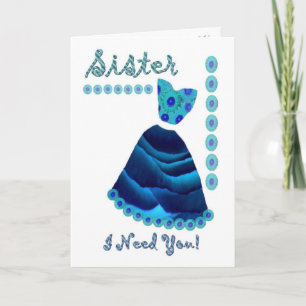 Invitación HERMANA - Empleada de honor con vestido de terciop