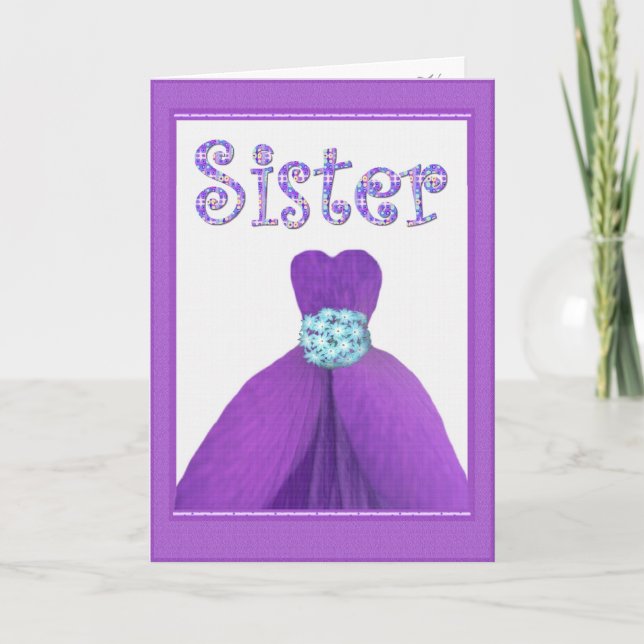 Invitación HERMANA - Empleada de honor PURPLE Flor Petal Vest (Anverso)