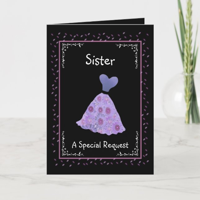 Invitación HERMANA - Empleada de honor - Vestido de flores mo (Anverso)