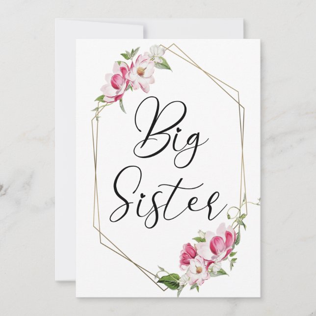 Invitación Hermana Mayor Adorable (Anverso)