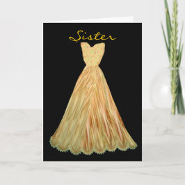 Invitación HERMANA Sé Mi Novia, Vestido ORO AUTUMN