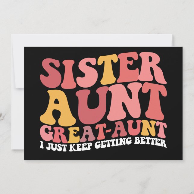 Invitación Hermana tía Gran Tía, Sigo Mejorando (Anverso)