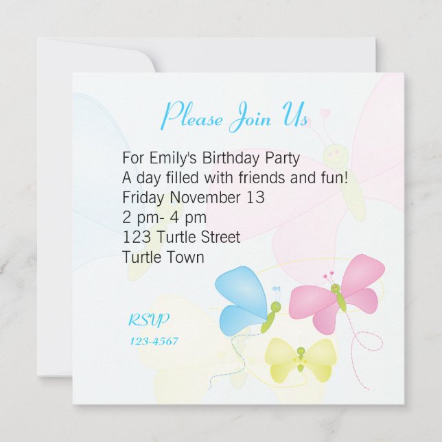 Invitación Hermanas de mariposa (Anverso)