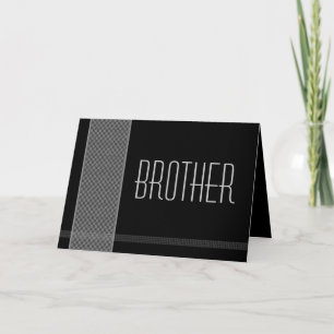 Invitación HERMANO - Mejor hombre - Cuadros negros y plateado