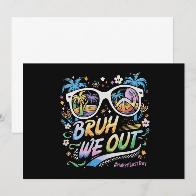 Invitación Hermano Nosotros Fuera Feliz Último Día De Escuela (Anverso / Reverso)