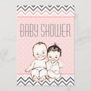 Invitación Hermano pequeño y hermana Baby Shower