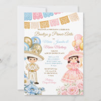 Hermanos Azul y Rosa Bautizo y primer añito Floral