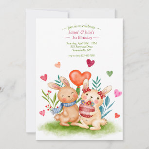 Invitación Hermanos Conejitos