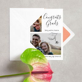 Invitación Hermanos de fotos de graduación de entonces y ahor