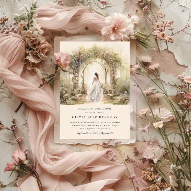 Invitación Hermosa acuarela Bosque Boho Bridal Shower (Subido por el creador)