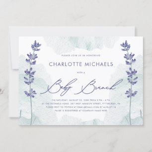 Invitación Hermosa acuarela con Bonito Script Baby Brunch