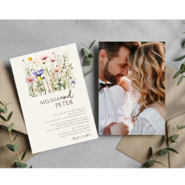 Invitación Hermosa acuarela Flor silvestre Foto Botánica