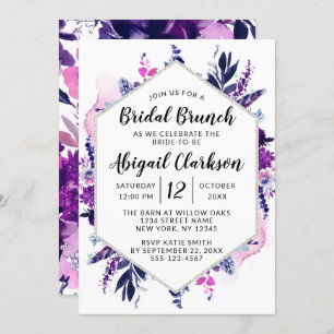 Invitación Hermosa acuarela floral, ducha de brunch de novia
