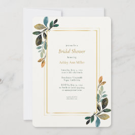 Invitación Hermosa acuarela floral ducha de novia