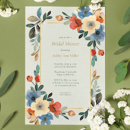 Invitación Hermosa acuarela floral Sage Bridal Shower