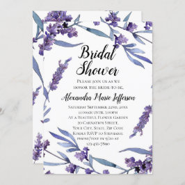 Invitación Hermosa acuarela Lilac Elegante Ducha Bridal