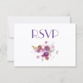 Invitación Hermosa acuarela Morado Floral RSVP