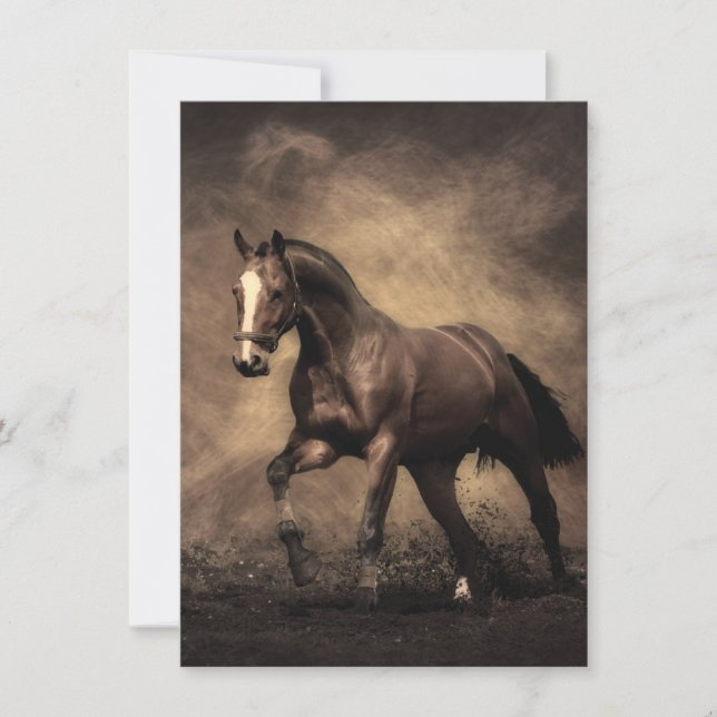 Invitación Hermosa almohada de caballo marrón (Anverso)